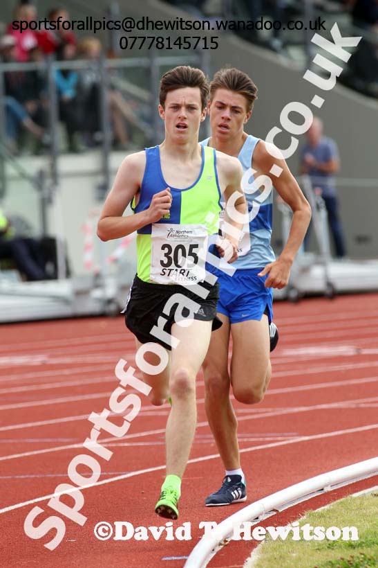 Mens under-17s 1500 metres, Northern Under-13s, U-15s and 17s Championships. Photo: David T. Hewitson/Sports for All Pics